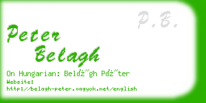 peter belagh business card